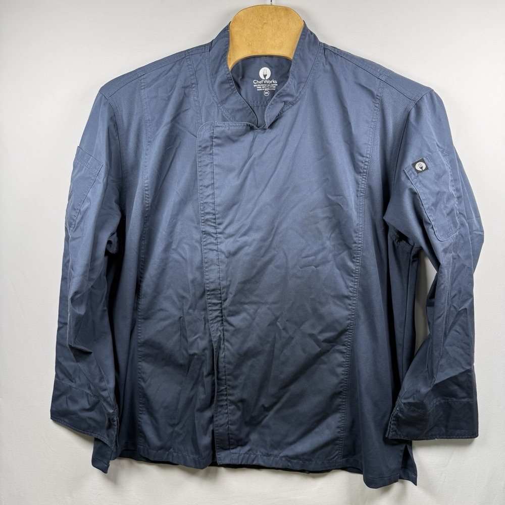 Chef Works Hartford Jacket Coat Longsleeve Blue 3XL BCLZ008 Uniform Men's